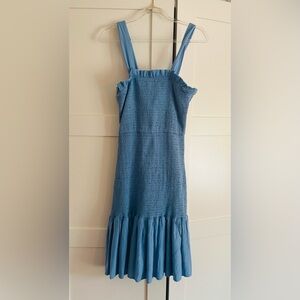 S'Edge Marigold Dress in Blue XS Smocked Sleeveless Summer Sundress